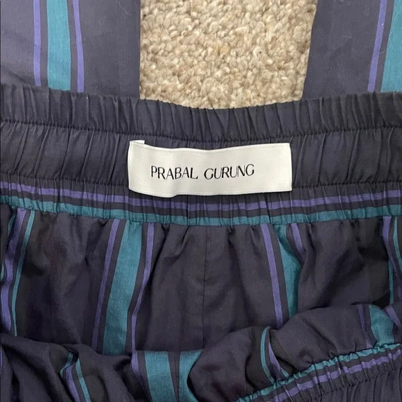 Prabal Gurung Navy and Teal Striped Trousers, Size 0, EUC - Picture 4 of 7